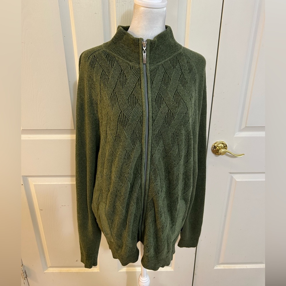 Tommy Bahama green sweater jacket,  Medium